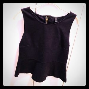 J. Crew black peplum top